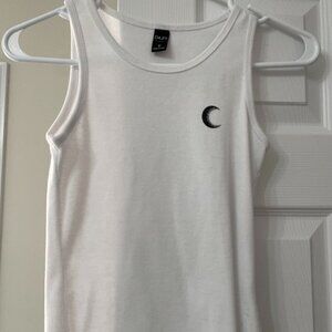 DAZY White Ribbed Tank Top